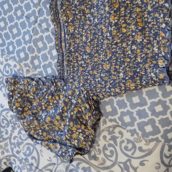 💚 Whiteroom + Cactus Floral elastic shirred s/sleeve square neck M - Picture 5 of 6